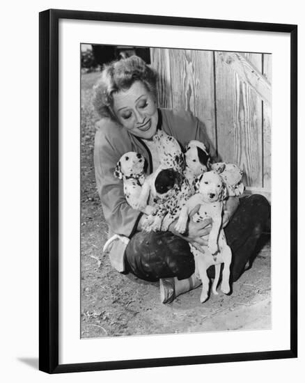 Woman with Puppies-null-Framed Photo
