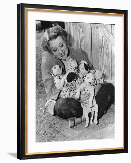 Woman with Puppies-null-Framed Photo