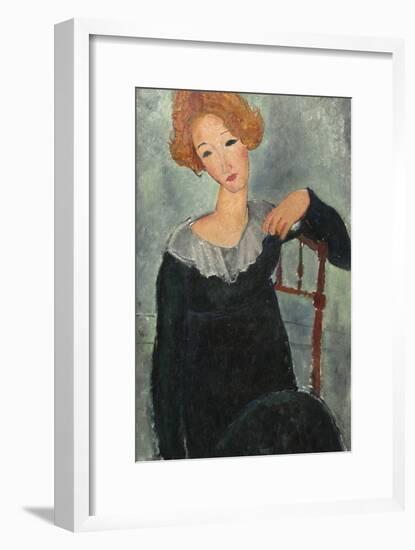 Woman with Red Hair, 1917-Amedeo Modigliani-Framed Art Print