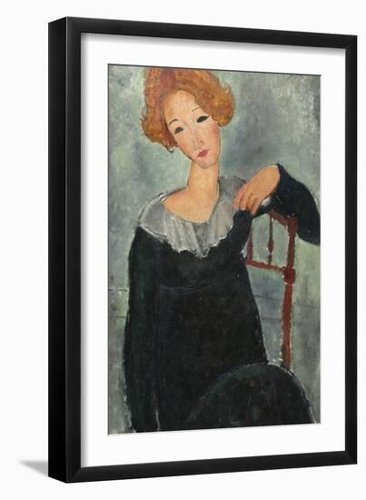 Woman with Red Hair, 1917-Amedeo Modigliani-Framed Art Print