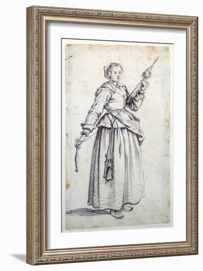 Woman with Spindle-Jacques Callot-Framed Giclee Print