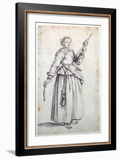 Woman with Spindle-Jacques Callot-Framed Giclee Print