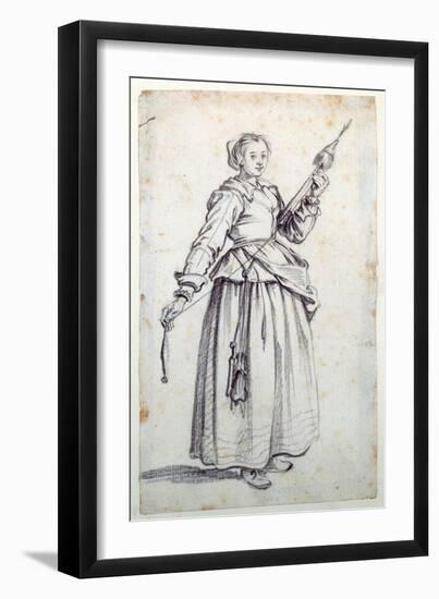 Woman with Spindle-Jacques Callot-Framed Giclee Print