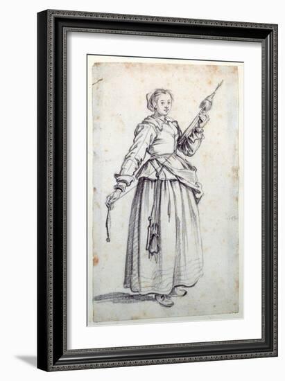 Woman with Spindle-Jacques Callot-Framed Giclee Print