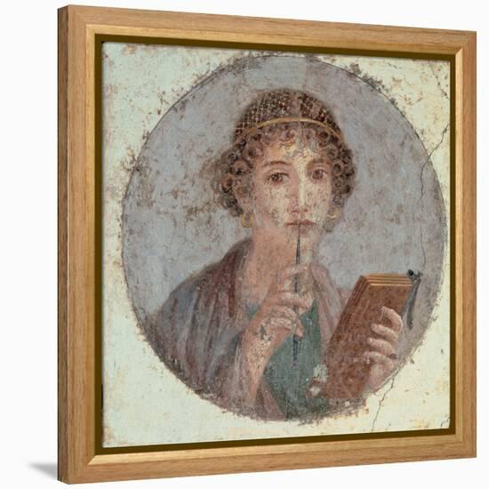 Woman with Stiletto Or Portrait of Sappho (?)-null-Framed Premier Image Canvas