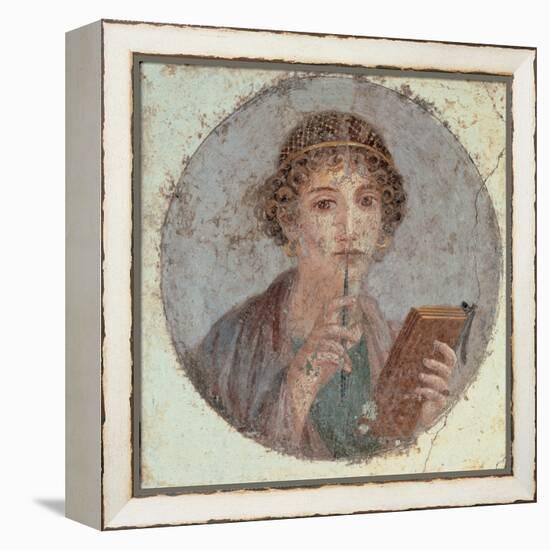 Woman with Stiletto Or Portrait of Sappho (?)-null-Framed Premier Image Canvas