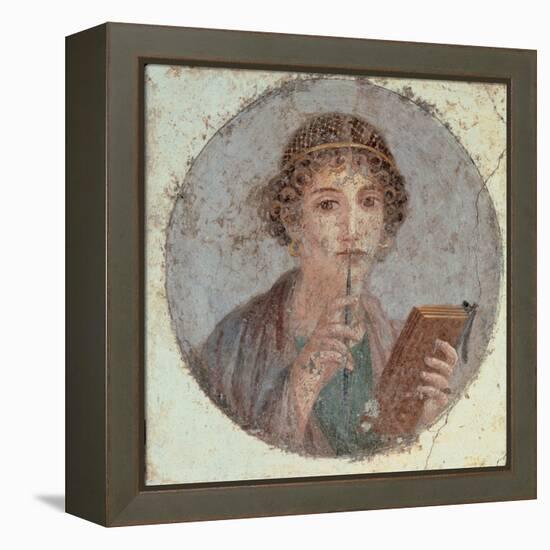 Woman with Stiletto Or Portrait of Sappho (?)-null-Framed Premier Image Canvas