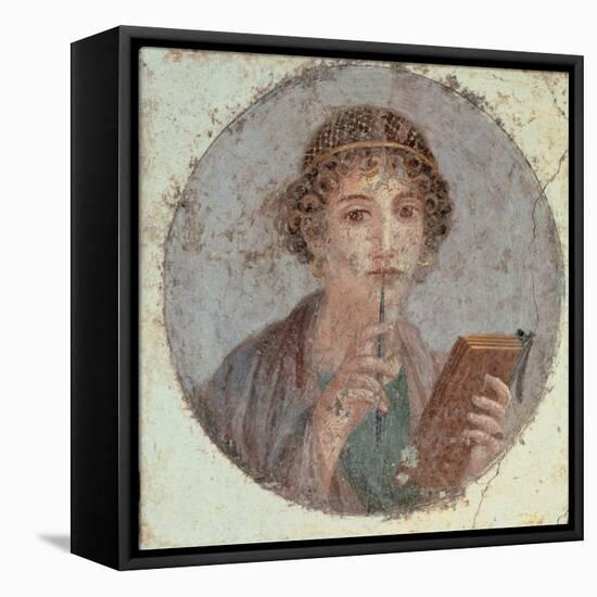 Woman with Stiletto Or Portrait of Sappho (?)-null-Framed Premier Image Canvas