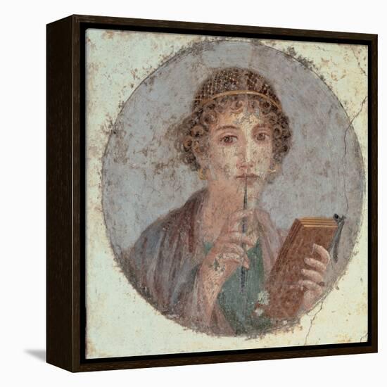 Woman with Stiletto Or Portrait of Sappho (?)-null-Framed Premier Image Canvas