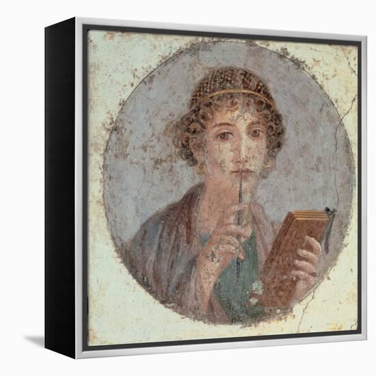 Woman with Stiletto Or Portrait of Sappho (?)-null-Framed Premier Image Canvas