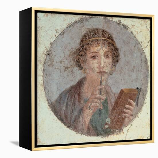 Woman with Stiletto Or Portrait of Sappho (?)-null-Framed Premier Image Canvas