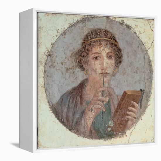 Woman with Stiletto Or Portrait of Sappho (?)-null-Framed Premier Image Canvas