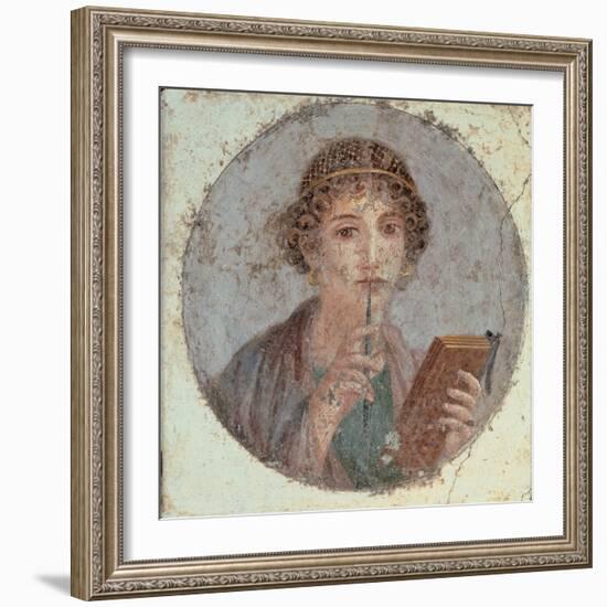 Woman with Stiletto Or Portrait of Sappho (?)-null-Framed Giclee Print