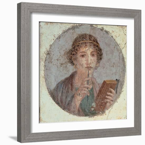 Woman with Stiletto Or Portrait of Sappho (?)-null-Framed Giclee Print