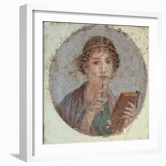 Woman with Stiletto Or Portrait of Sappho (?)-null-Framed Giclee Print