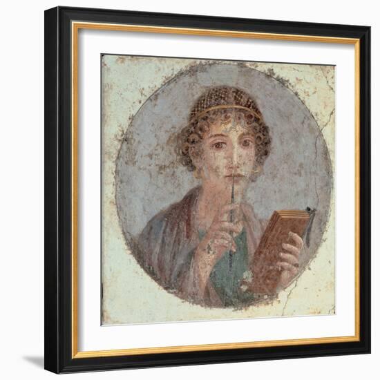 Woman with Stiletto Or Portrait of Sappho (?)-null-Framed Giclee Print