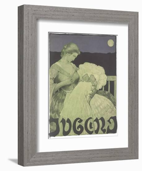 Woman with Twin Babies-null-Framed Art Print