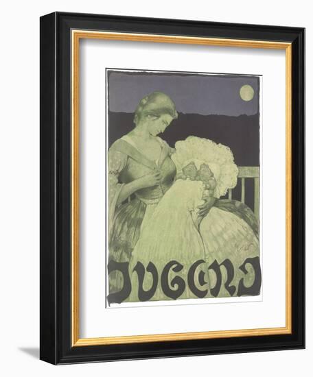 Woman with Twin Babies-null-Framed Art Print