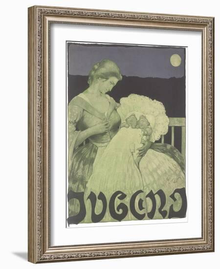 Woman with Twin Babies-null-Framed Art Print