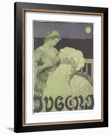 Woman with Twin Babies-null-Framed Art Print