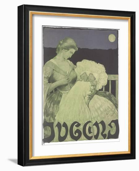 Woman with Twin Babies-null-Framed Art Print