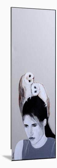 Woman with Two Owls, 2016,-Susan Adams-Mounted Giclee Print