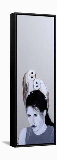 Woman with Two Owls, 2016,-Susan Adams-Framed Premier Image Canvas