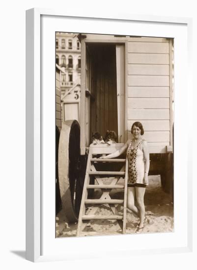 Woman with Two Pekingese Dogs-null-Framed Photographic Print