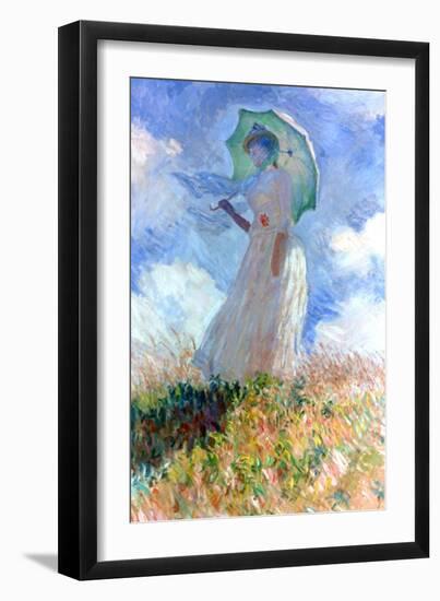 Woman with Umbrella Turned to the Left, 1886-Claude Monet-Framed Giclee Print