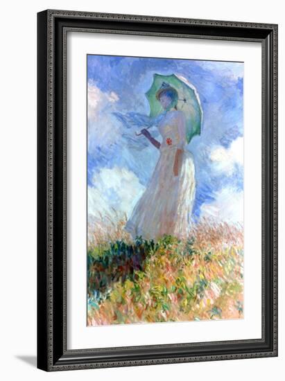 Woman with Umbrella Turned to the Left, 1886-Claude Monet-Framed Giclee Print