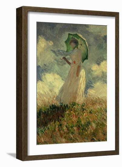 Woman with Umbrella Turned Towards the Left, 1886-Claude Monet-Framed Giclee Print