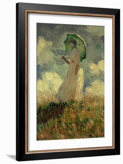 Woman with Umbrella Turned Towards the Left, 1886-Claude Monet-Framed Giclee Print