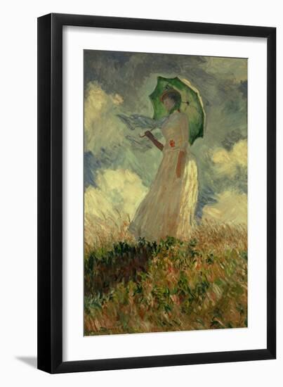 Woman with Umbrella Turned Towards the Left, 1886-Claude Monet-Framed Giclee Print