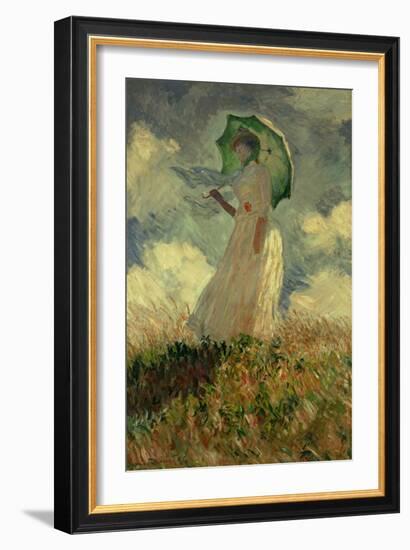 Woman with Umbrella Turned Towards the Left, 1886-Claude Monet-Framed Giclee Print