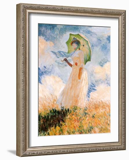 Woman With Umbrella-Claude Monet-Framed Art Print