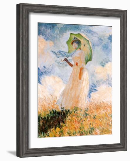 Woman With Umbrella-Claude Monet-Framed Art Print