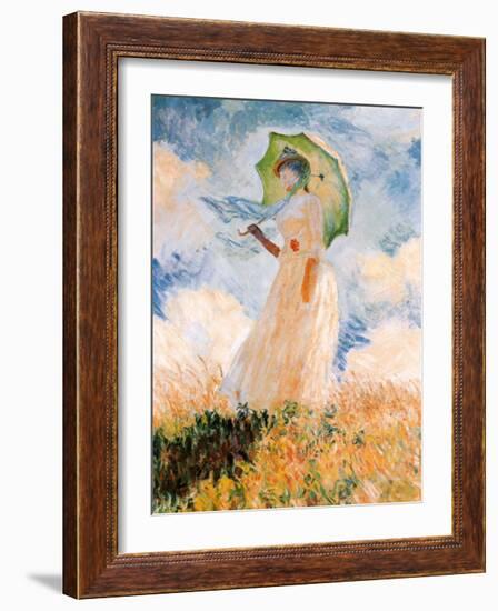 Woman With Umbrella-Claude Monet-Framed Art Print