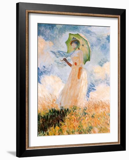 Woman With Umbrella-Claude Monet-Framed Art Print