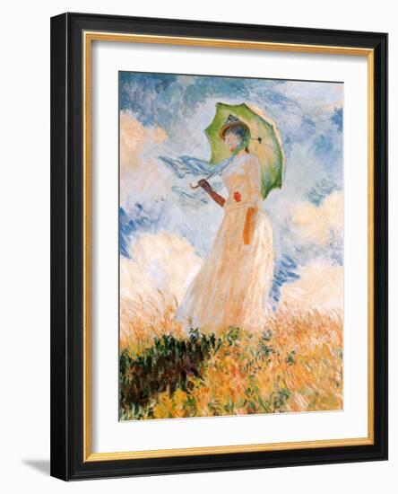 Woman With Umbrella-Claude Monet-Framed Art Print