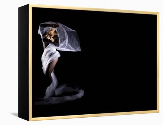Woman with Veil in Motion-Antonino Barbagallo-Framed Premier Image Canvas