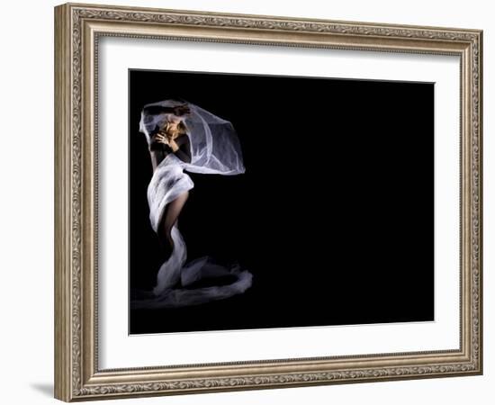 Woman with Veil in Motion-Antonino Barbagallo-Framed Photographic Print