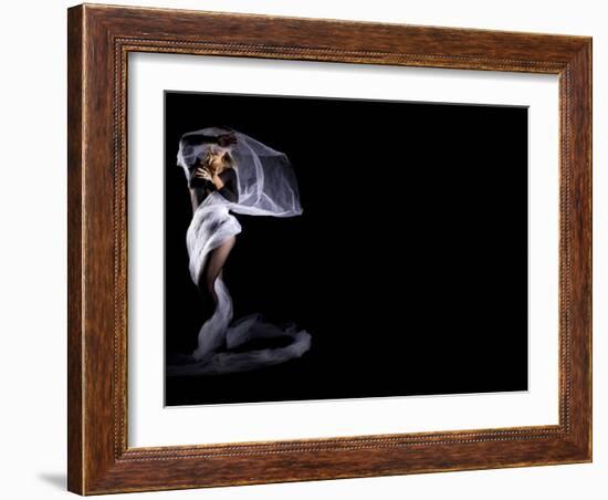 Woman with Veil in Motion-Antonino Barbagallo-Framed Photographic Print