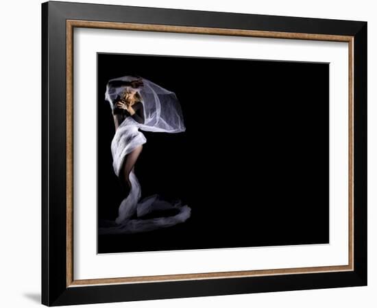 Woman with Veil in Motion-Antonino Barbagallo-Framed Photographic Print