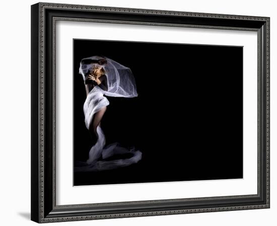 Woman with Veil in Motion-Antonino Barbagallo-Framed Photographic Print