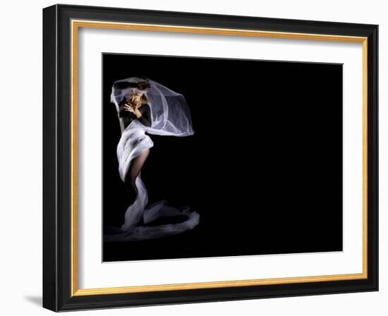 Woman with Veil in Motion-Antonino Barbagallo-Framed Photographic Print