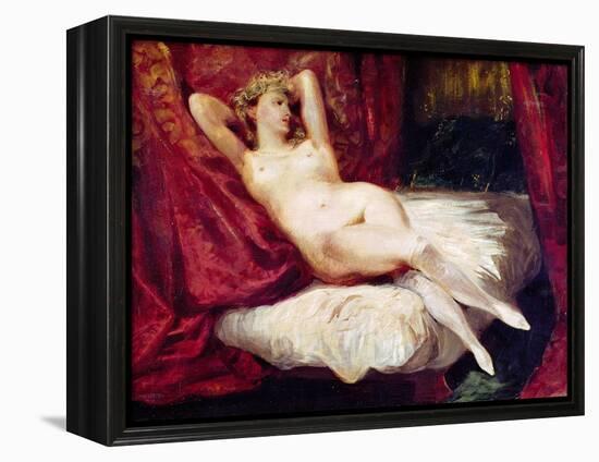 Woman with White Stockings (Oil on Canvas)-Ferdinand Victor Eugene Delacroix-Framed Premier Image Canvas