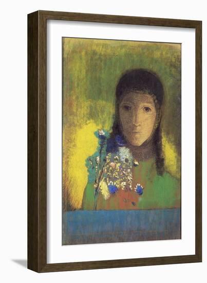 Woman with Wild Flowers, 1895-1900-Odilon Redon-Framed Giclee Print