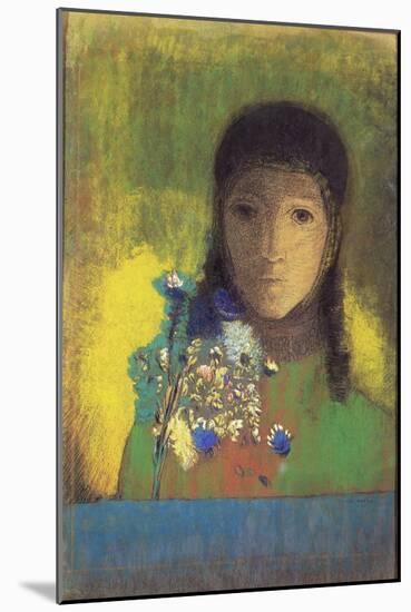 Woman with Wild Flowers, 1895-1900-Odilon Redon-Mounted Giclee Print