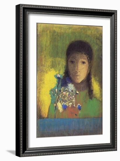 Woman with Wild Flowers, 1895-1900-Odilon Redon-Framed Giclee Print