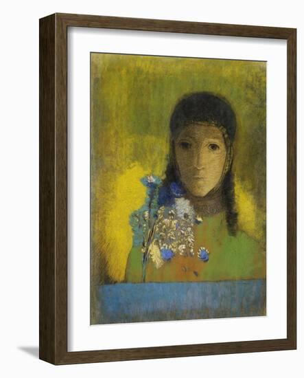 Woman with Wild Flowers-Odilon Redon-Framed Giclee Print